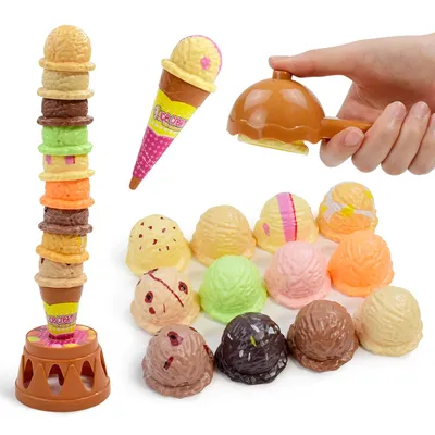 Children Simulation Food Kitchen Toy Ice Cream Stack Up Play Kids Pretend Play Toys Educational Toys