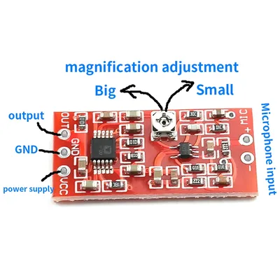 MAX4466 Electret Microphone Preamplifier Module with SSM2167 Voice Compression Amp Sound Amplifier