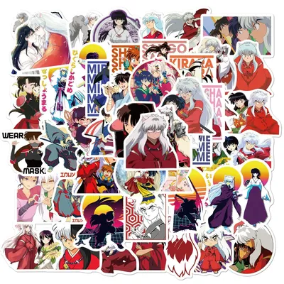 50pcs Inuyasha Stickers Pack DIY Decoration Waterproof Phone Case Laptop Skin Cute Anime Sticke Kawaii Packaging Art Supplies