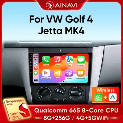 Ainavi Car Radio For Volkswagen VW Golf 4 Jetta MK4 Classics Bora Car Multimedia Stereo Wireless Carplay Android Auto Audio 2DIN