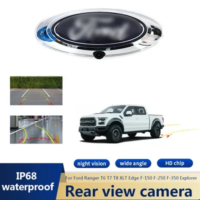 170° Car Badge Logo Rear View Reverse Backup Camera For Ford Ranger T6 T7 T8 XLT Edge F-150 F-250