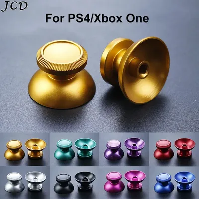 JCD 2pcs Aluminum Metal 3D Analog Joystick Thumb Stick Grip Cap Replacement Buttons For PS4