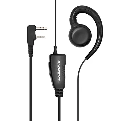Baofeng Walkie Talkie Headset Mic K-Plug Wired Two Way Ham Radio Earphone EarHook Headphone For