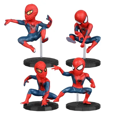 Disney Movie Superhero Spider 4pcs/Set 6-8cm Action Figure Anime Decoration Collection Figurine Mini