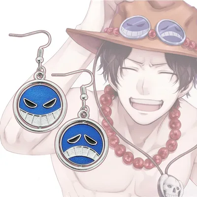 Japanese Anime One Piece Portgas D Ace Cosplay Props Jewelry Accessories Happy Unhappy Face