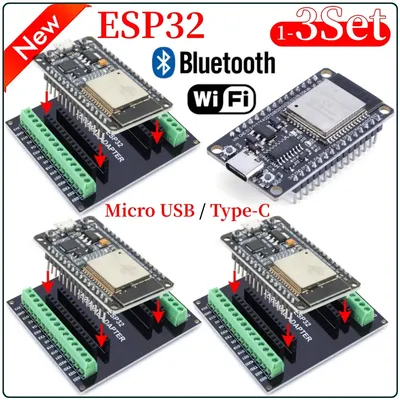 1-3Set ESP32 WROOM-32 CH340C Development Board TYPE-C Micro USB WiFi+Bluetooth Ultra-Low Power