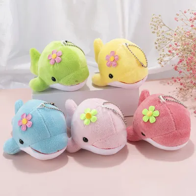 New Cute Animal Dolphin Plush Toy Small Pendant Keychain Bag Decoration Accessories Doll Children