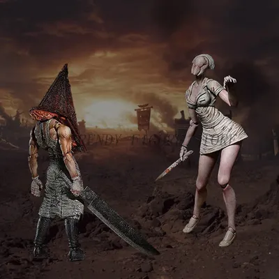 15cm Anime Figma Silent Hill 061 Faceless Nurse 055 Triangular Head Action Figure PVC Movable Collection Model Ornaments Toys