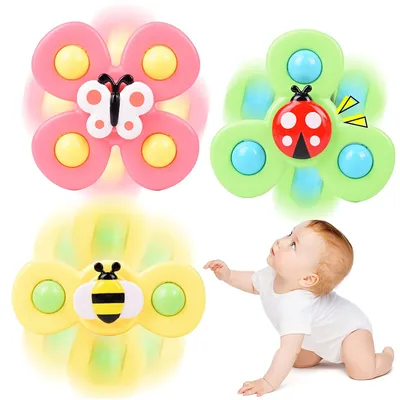 3PCS Suction Cup Fidget Spinner Toy For kids Infant Sensory Relief Stress Educational Bath Toys Baby