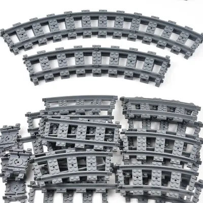 Straight train tracks Curved accessories car blocks Building Sets DIY 10-100 pcs kids toys moc