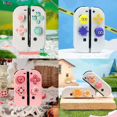 Cute D-pad Cross Button ABXY X Key Sticker Joystick Thumb Stick Grip Cap Cover For Nintendo Switch