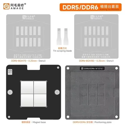 Amaoe BGA Reballing Stencil GDDR6 DDR6 FBGA180 D9WCW D9WCR D8BGW D8BGX K4ZAF325BM-HC16