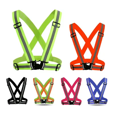Highlight Reflective Straps Night Running Riding Clothing Vest Adjustable Safety Vest Elastic Band