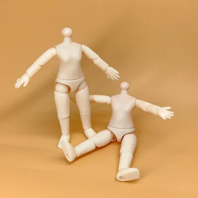 2 Pieces 9.5cm Heigh Doll Body 1/12 Bjd Multi Joints Movable Doll Body Girl Diy Dress Up Toy Accessories