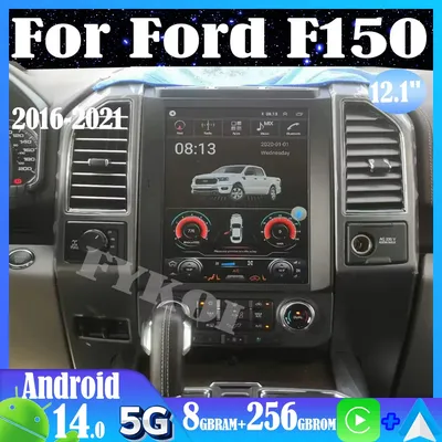 Android 14 Car Radio For Ford F150 2016-2021 Automotive Multimedia Tesla Style Carplay Auto Bluetooth 4G WIFI DSP GPS Navigation