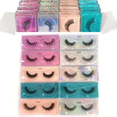 5/10/30/50/100Pcs Eyelashes 3D Natural False Lashe Fluffy Soft Cross Manga In Bulk Lashes Wispy