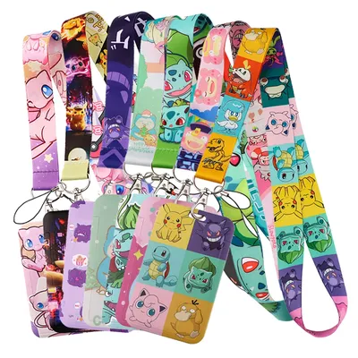 FI24 Japanese Anime Lanyard Card Holder Student Hanging Neck Phone Lanyard Badge Subway Access Card