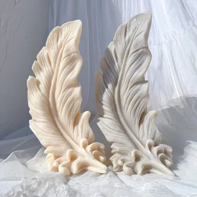 Feather Decorative Silicone Candle Mold Abstract Art Decorative Geometric Angel Soy Wax Mould