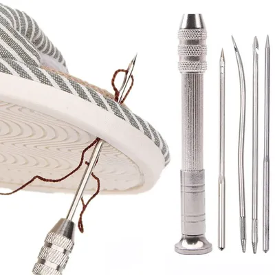 Leather Sewing Awl Set Replaceable Multifunctional Shoes Repair Tool Kit Punch Stitching Needles DIY