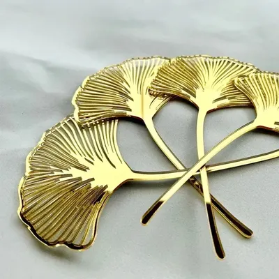 Acrylic Gold Ginkgo Leaves Cake Topper Happy Birthday Baking Accessories Party Supplies