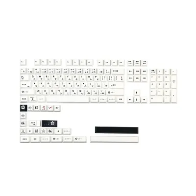 PBT Keycap Minimalism White Japanese 129 Keys Cherry Profile DYE Subbed 6.25U 7U Spacebar Full Sets