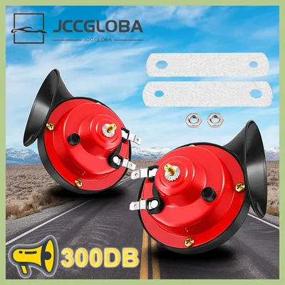 2Pcs 12V 24V 300DB Car Snail Electric Air Horn for Marine Boat Loud Alarm Kit Boat Motorcycle