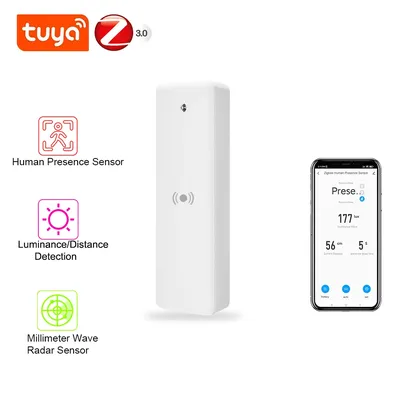 Zigbee Mmwave Radar Human Sensor Tuya Smart Presence Detector Distance Light Sensor For Smart Home