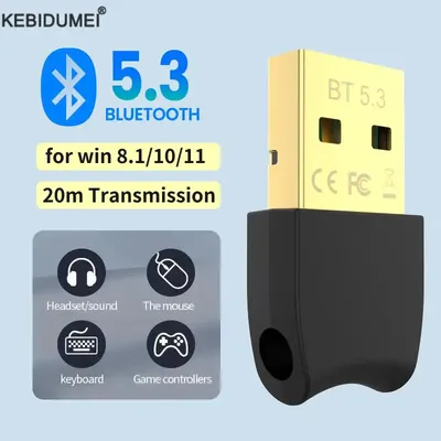 USB Bluetooth 5.3 Dongle Adapter for PC Speaker Wireless Mouse Keyboard Music Audio Receiver Transmitter Bluetooth