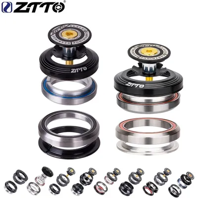 ZTTO MTB Road Bicycle CNC Headset 1 1/8"-1 1/2" Sealed Bearing 1.5Tapered 28.6 Straight Tube Bike