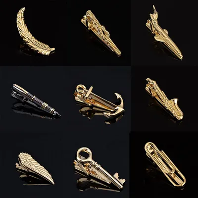 Novelty Tie Clip Anchor Pen Wings Knife Music Sax Fashion Style Shirt Business Man Jewelry