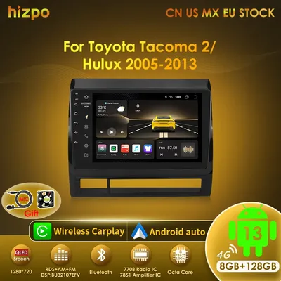 Hizpo Android 13 DSP RDS Carplay 4G WIFI BT GPS Head Unit For Toyota Tacoma 2 HILUX 2005-2015 Car