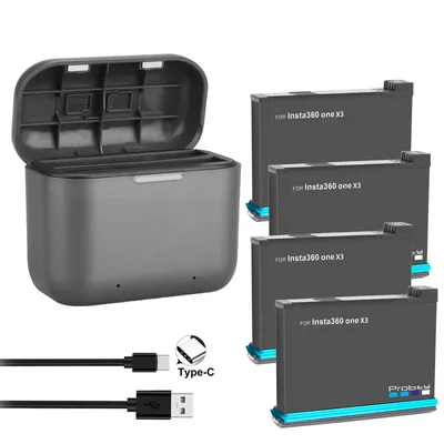 2200mAh For Insta360 ONE X3 Battery+2 Card Slot Battery Charging Box 360 Panoramic Action Camera