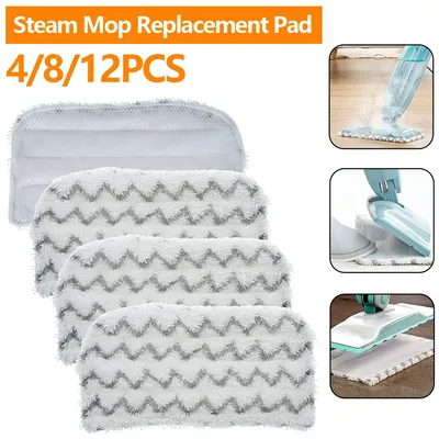 4/8/12Pcs Steam Mop Replacement Pad Reusable Microfiber Washable Soft Cleaner Pad Compatible with