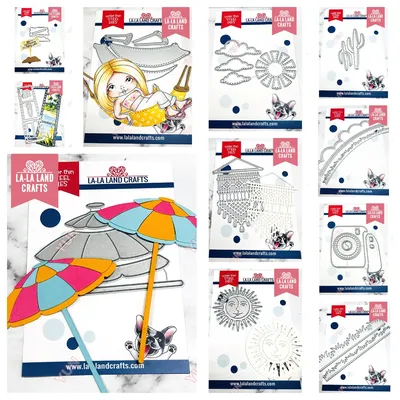 2025 New Metal Cutting Dies Umbrella Cactuses Grass Borders Scene Builder Die DIY Embossing Template Scrapbooking Greeting Card
