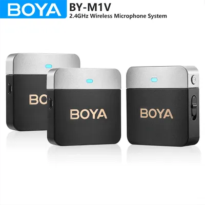 BOYA BY-M1V Wireless Lavalier Microphone for iPhone 15/16 Android USB-C Devices Smartphone Youtube Recording Live Streaming Vlog