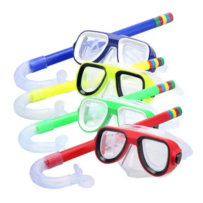 Children Kids Snorkel Set Scuba Snorkeling Mask Swimming Goggles Glasses with Dry Snorkels Tube