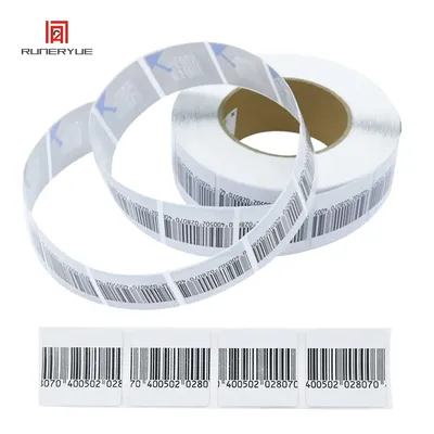 1000PCS RF 8.2Mhz Security Labels Sticker Square 1.5 X 1.5 Inch Barcode EAS Checkpoint Compatible