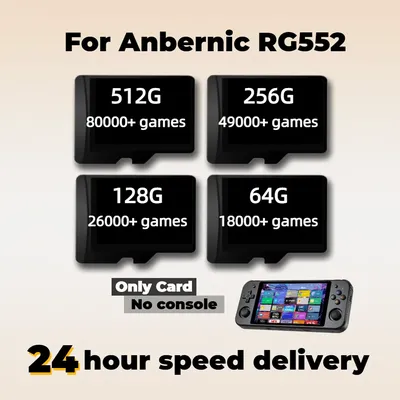 Games Card For Anbernic RG552 PS1 NINTENDOD PSP SEGA GAMEBOY Retro Handheld Console Support 512G