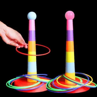 Children Throw Circle Game Ferrule Stacked Toys Fun Indoor Outdoor Parent-Child Interactive Circle