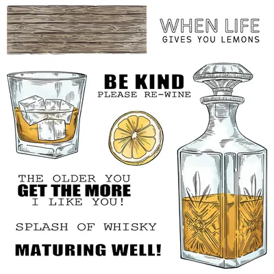 Mangocraft Summer Cooling Wine Whisky Cutting Dies And Clear Stamp DIY Scrapbooking Metal Dies