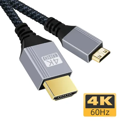 High Speed Mini HDMI-Compatible to HDMI-Compatible 2.0 Cable 4K 60HZ 1080P 3D for Tablet Camcorder