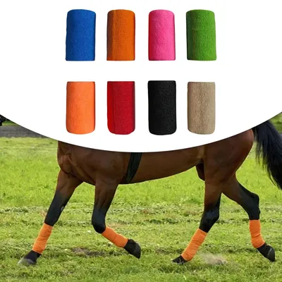 Vet Wrap Tape 4 inch Wide Elastic Non Woven Horse Leg Wrap Athletic Tape Self Adherent Wrap for