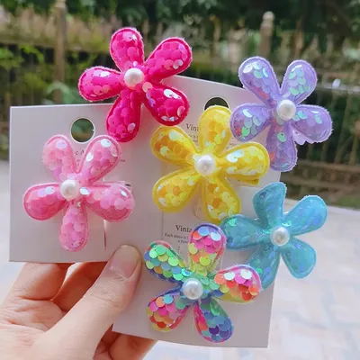 2PCS New Lovely Princess Flake Floral Girls Hairpins Children Headwear Hairgrip Hair Clips Barrettes Hair Accessories