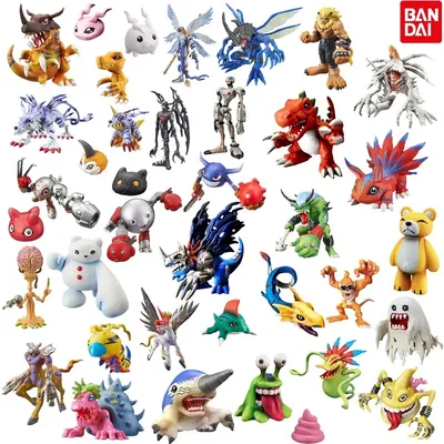 Bandai Genuine Gashapon Toys Digimon Adventure Punimon Gabumon Andromon Drimogemon Unimon Centalmon Action Figure Model Toys