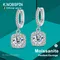 KNOBSPIN D Color Moissanite Earring 925 Sterling Sliver Plated with White Gold Earring for Women