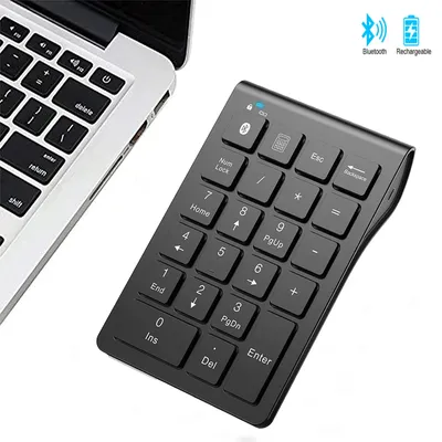 SeenDa Rechargeable Wireless Numeric Keypad Bluetooth Number Pad Slim 22-Keys External Numpad