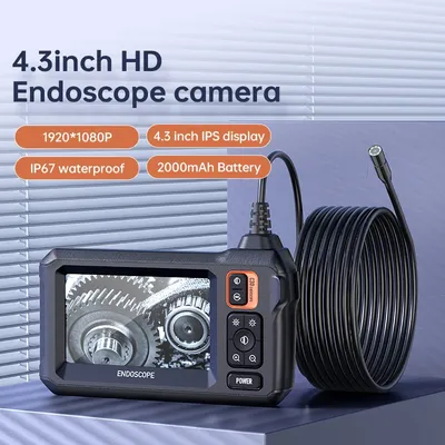 Industrial Endoscope Camera 4.3inch IPS Screen 8mm HD1080P IP67 Waterproof 8 LED Light Inspection