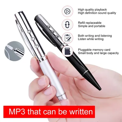 Portable MP3 Player USB Writable Pen Music Player Supports 32GB TF Card Mp3 Music Player Student Walkman Mini Media MP3 Player