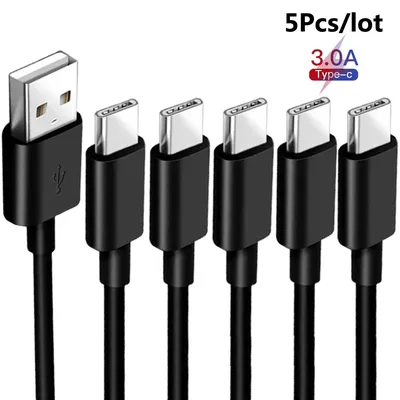 5Pcs/lot Type C USB C Phone Cable For Samsung Galaxy Tab A7 lite S7 FE F22 F32 F12 M42 M32 M12 A22