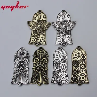 1 Pcs Guitar Head Cover 2 Holes Metal Guitar Truss Rod Cover For LP Style Guitar Parts Ancient